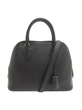 Hermes Bolide 1923 Silver Handbag Epsom